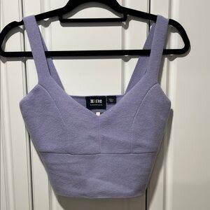 Maeve Cashmere Blend Lavender Sleeveless Top